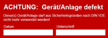 EKS Achtung Gerät/Anlage defekt